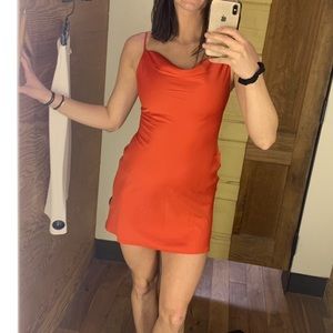 Urban Outfitters Red-Orange slip dress